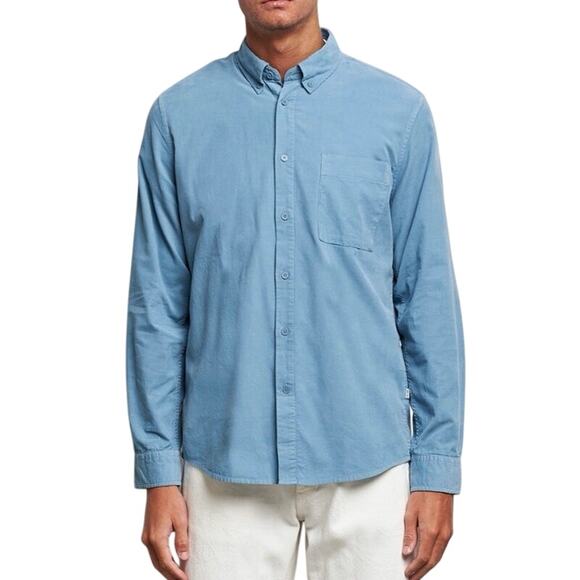 NN07 Other - NN07 No Nationality Arne Soft Corduroy Button Up Long Sleeve Shirt XXL Pale Blue